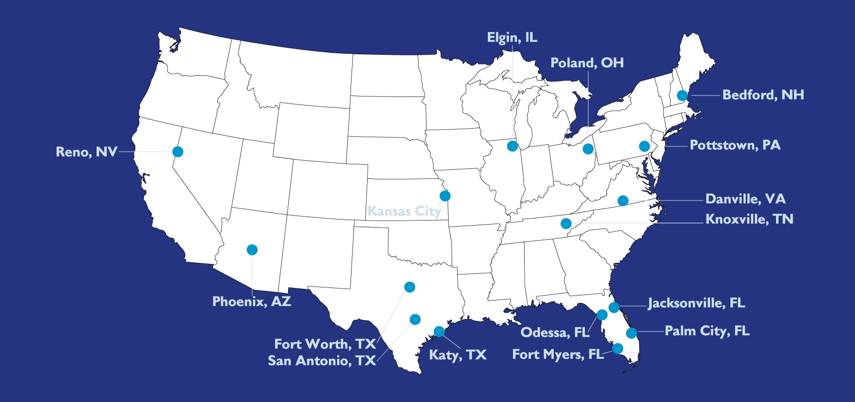 Manufacturer Locations BLUE